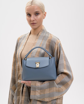 Bally Синя шкіряна сумка Lock Me WAH010VT710