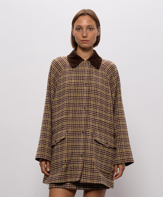 Twinset Бежевый парка с шерстью в узор 262LI2BAA изображение 3