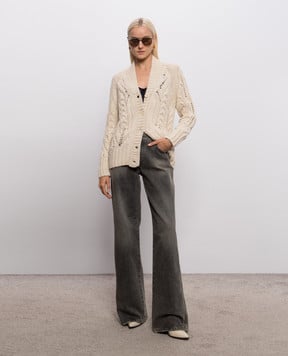 Ermanno Scervino Кардиган с шерстью альпаки цвета айвори D495N322NWJ