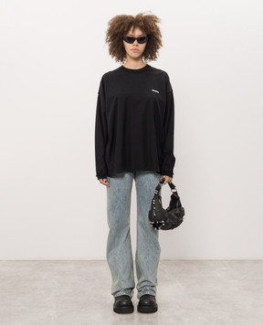 Vetements Чорний лонгслів з ефектом вивороту MH27LS219B