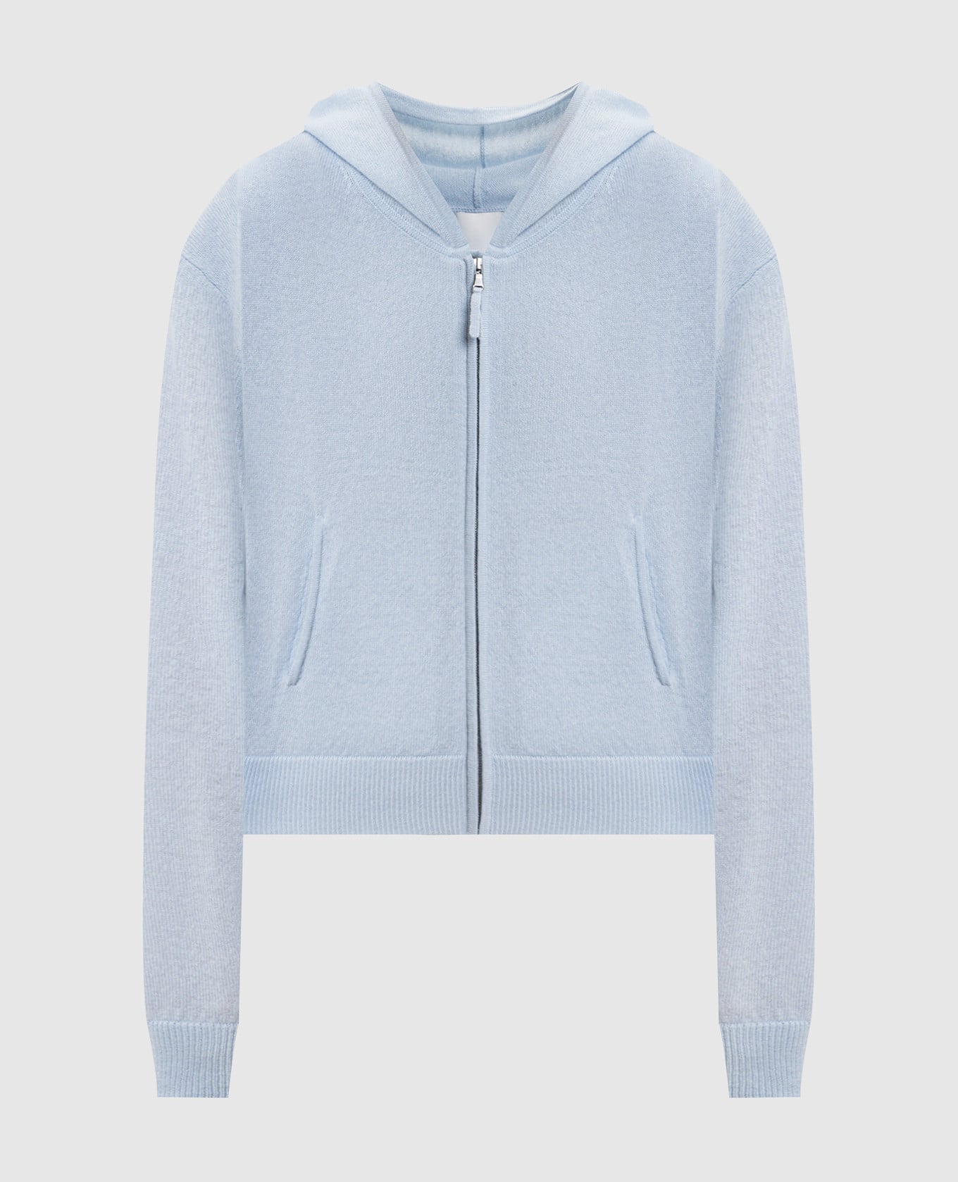 Голубая спортивная куртка из шерсти и кашемира