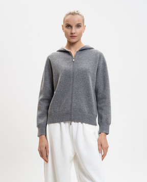 Max Mara Сіра спортивна куртка SMMQUIETE з вовни і кашеміру SMMQUIETE