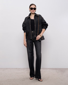 Versace Черные джинсы с логотип патч 10224521A16477