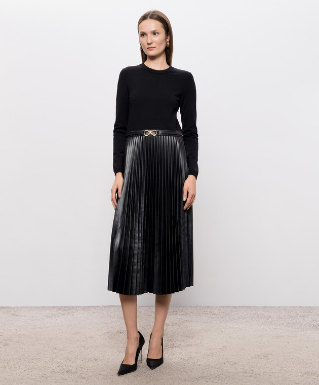 Twinset Чорна сукня з плісуванням 262TT3430 зображення 2