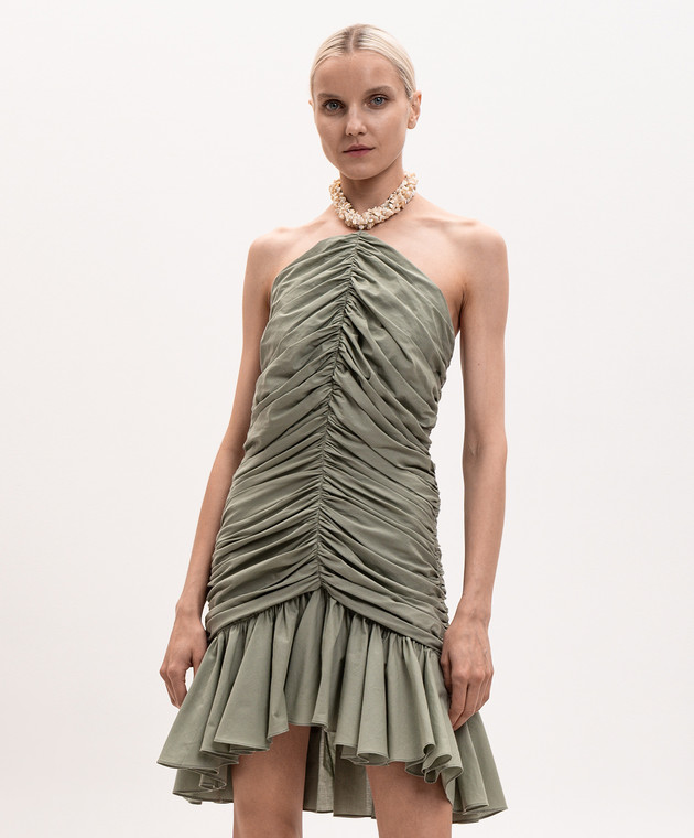 Balmain Зелена сукня з драпіруванням GF0R3385CG68 зображення 3