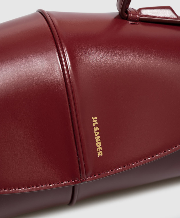 Jil Sander Бордовая кожаная сумка Linea J08ZH0104P9054 изображение 4