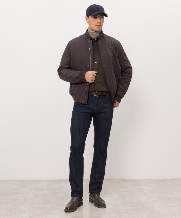 Kiton Коричнева сорочка з вовни UMCBUBAK0141I зображення 2