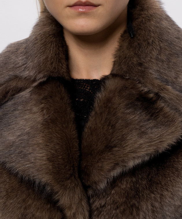 Babe Pay Pls Коричневая дубленка 2327TOSCANA изображение 5