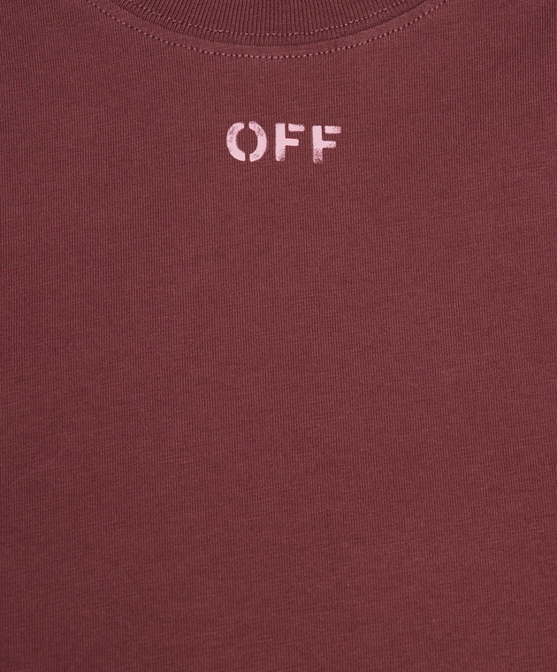 Off-White Детский бордовый лонгслив с принтом Arrow Acrylic 44GAB00CF26J001 изображение 3