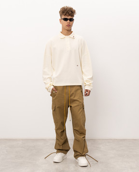Rhude Поло цвета айвори с вышивкой логотипа RHPF26PO02214