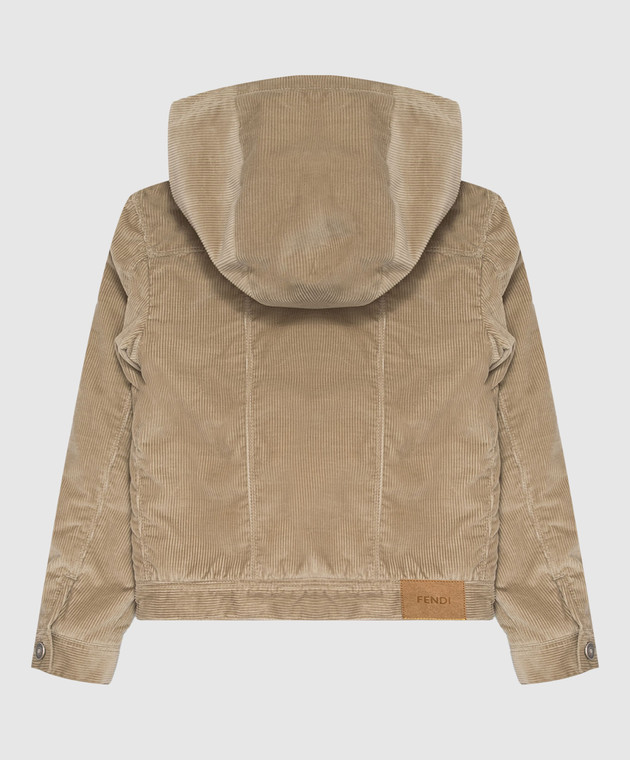 Fendi Дитяча вельветова куртка кольору хакі JUA305AWLH зображення 2