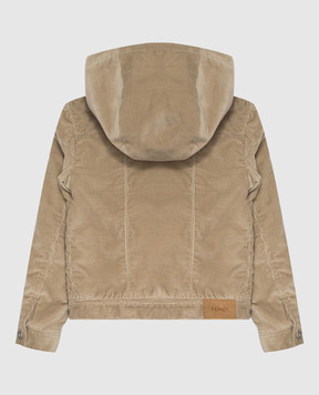 Fendi Дитяча вельветова куртка кольору хакі JUA305AWLH
