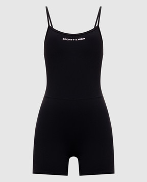 Sporty & Rich Чорний комбінезон з контрастним логотипом JS00188315BA01