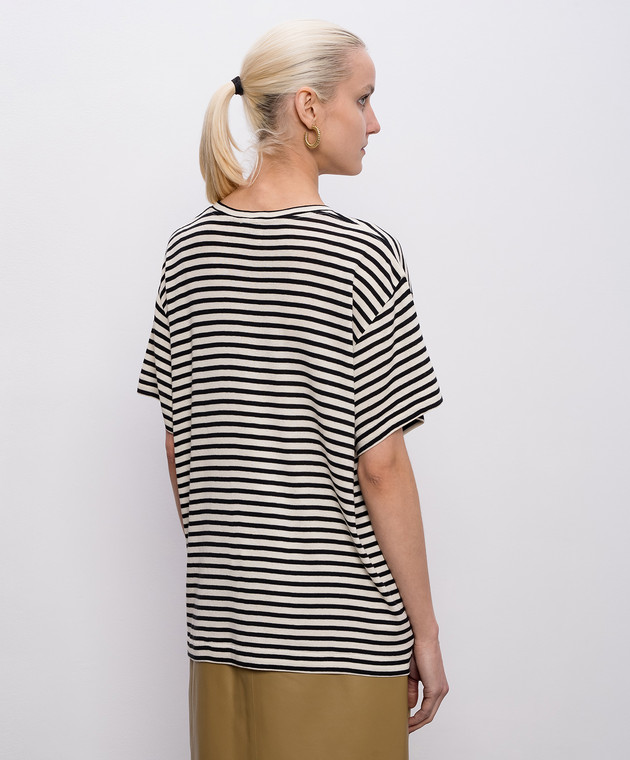 Khaite Бежева футболка Linda в смужку 182691015 зображення 4