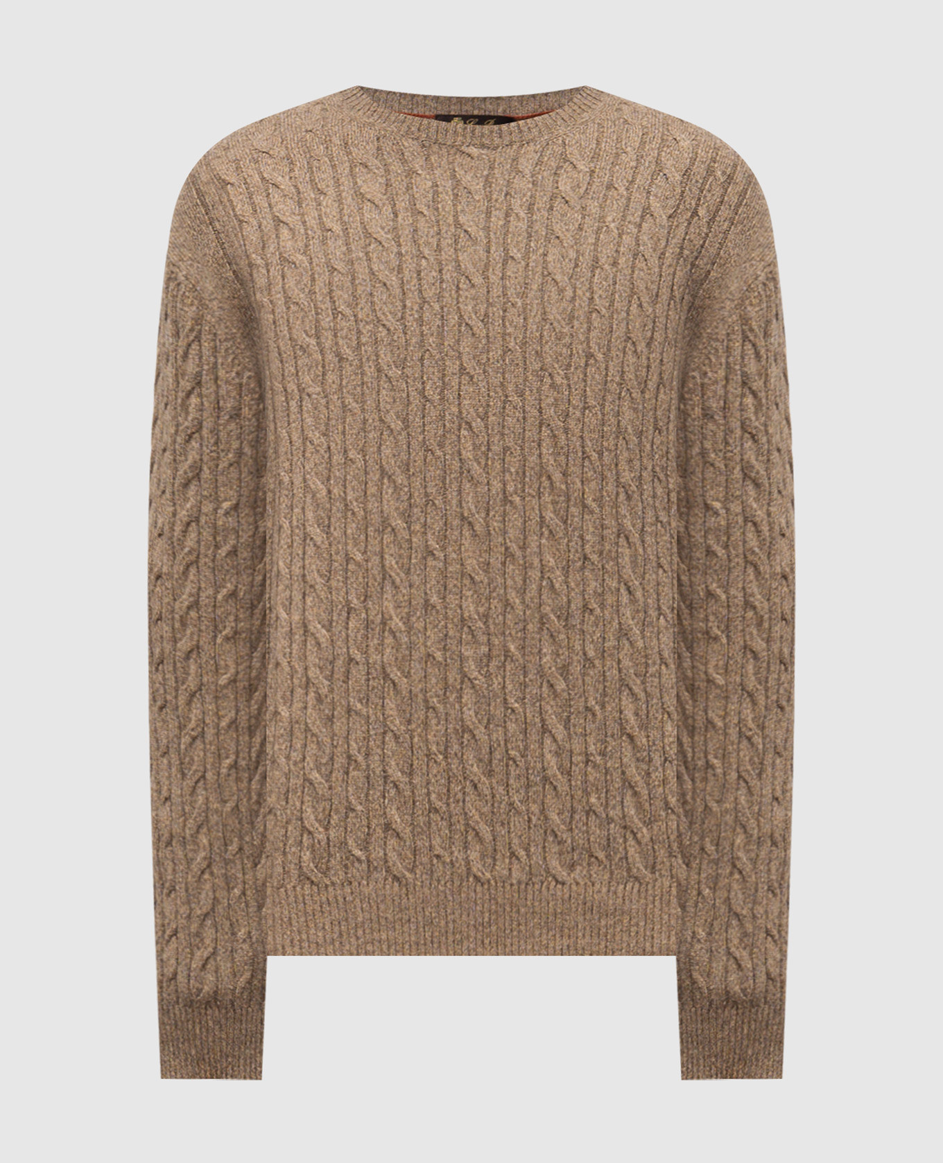 

Коричневый свитер из кашемира с фактурным узором, Свитера