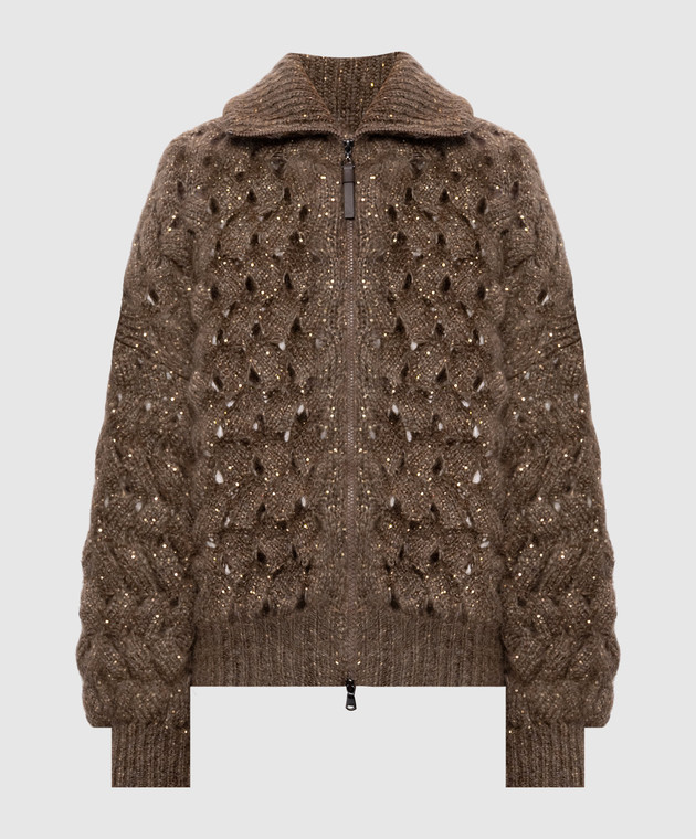 Brunello Cucinelli Коричневый кардиган с шерстью MNT347516