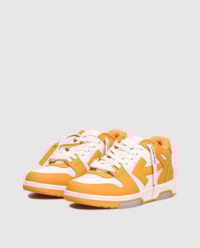 Off-White Оранжевые кожаные кроссовки Out Of Office OMIA189F25LEA002