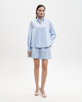 Solotre Голубые шорты в полоску M1AB0061