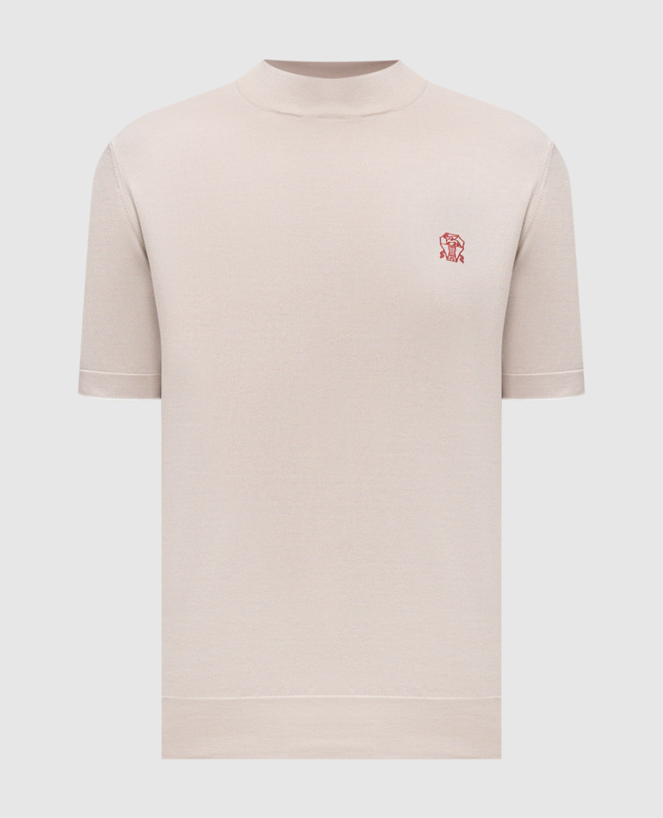 Бежевая футболка с эмблемой
