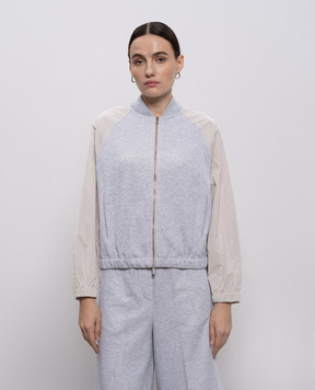 Peserico Сіра спортивна куртка з люрексом A12047J07449A