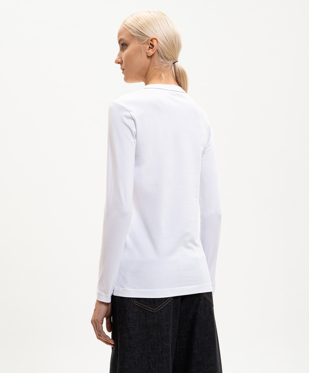 Brunello Cucinelli Белый лонгслив с цепочкой мониль MPT18B0107 изображение 4