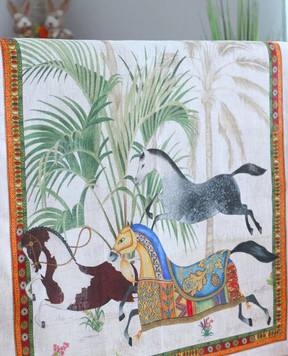 TESSITURA TOSCANA TELERIE Сірий ранер Barnum з льону NT170097080037