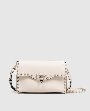Valentino Кожаная сумка Rockstud цвета айвори 8W0B0181VSF