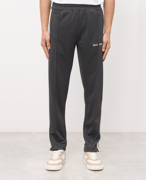 Palm Angels Серые спортивные брюки с вышивкой логотипа PMCJ020S26FAB001