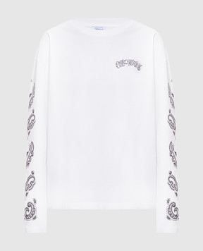 Off-White Белый лонгслив Paisley Diags 2FB00426T