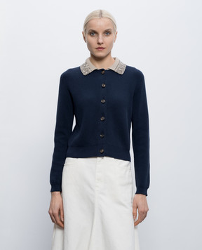 Brunello Cucinelli Синій кардиган з паєтками M19232416