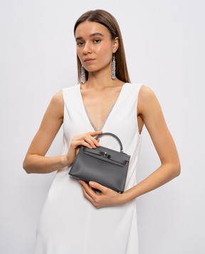 Babe Pay Pls Сіра сумка-сетчел зі шкіри 6509