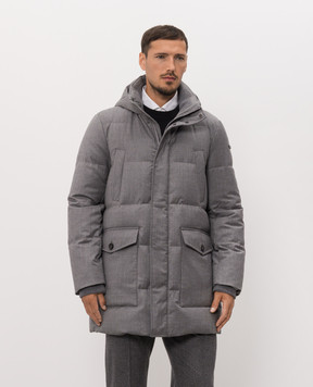Peserico Серый пуховик с шерстью R52244D2574