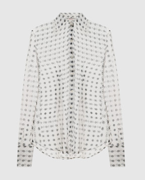 Ermanno Scervino Біла блуза із шовку в горох D482K759XPN