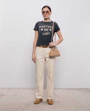 Valentino Серая футболка Panther Lady с винтажным эффектом 8B3MG24Y9GL