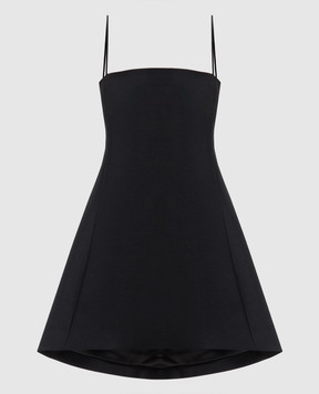 Balenciaga Чорна сукня з вовни та шовку A00291TUT22