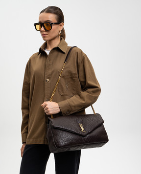 Saint Laurent Коричневая кожаная сумка Calypso 777399AACYT