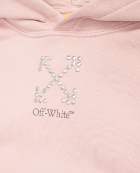 Off-White Дитяче рожеве худі з логотипом 44GBB00BF5F001