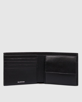 Balenciaga Черный кожаный портмоне Credit Square Folded 8119102ABV0