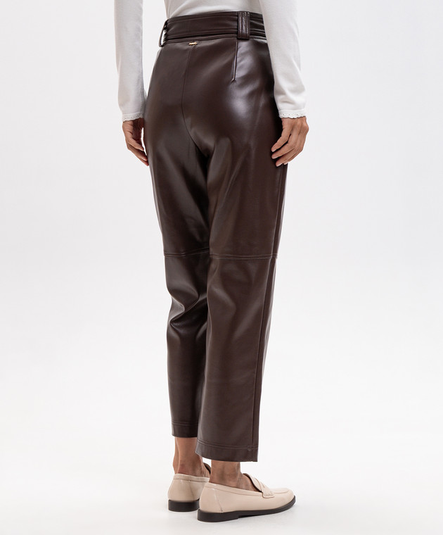 Twinset Коричневые брюки с поясом 262TP2051 изображение 4