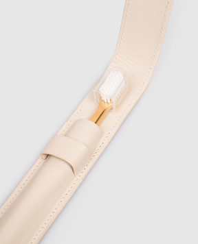 Aurezzi Золотиста зубна щітка Saffiano з позолотою в шкіряному футлярі KIT007