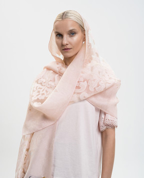 Twinset Розовый шарф с узором 261TA4320