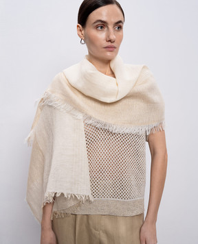 Peserico Бежевый шарф с леном с люрексом S31545C0CC826