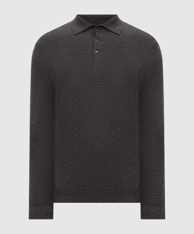 Brunello Cucinelli Поло серого цвета из кашемира M2200295