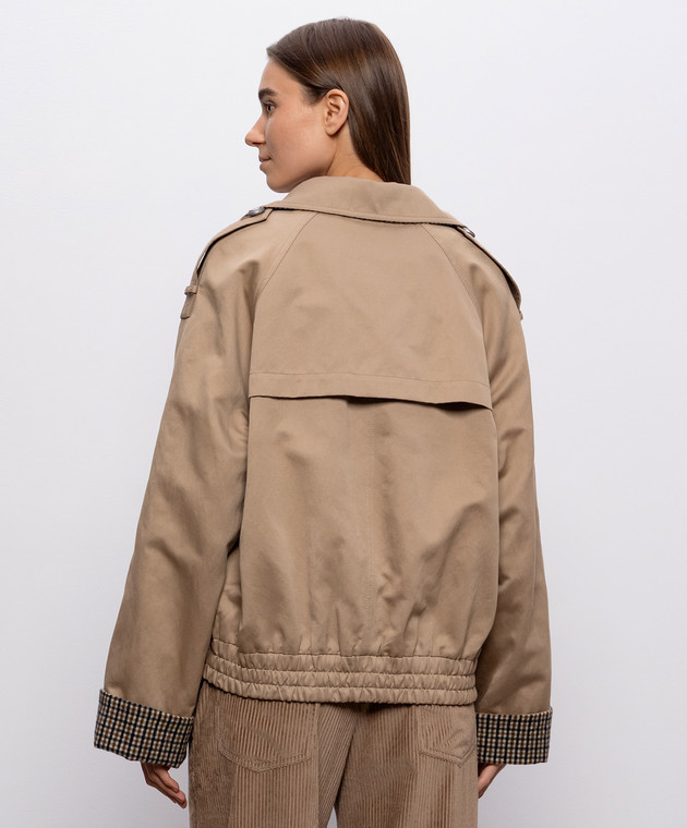 Brunello Cucinelli Бежевая двубортная куртка с льном ML5977604P изображение 4