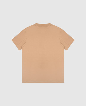 Brunello Cucinelli Детская коричневая футболка из хлопка B0B13T704C