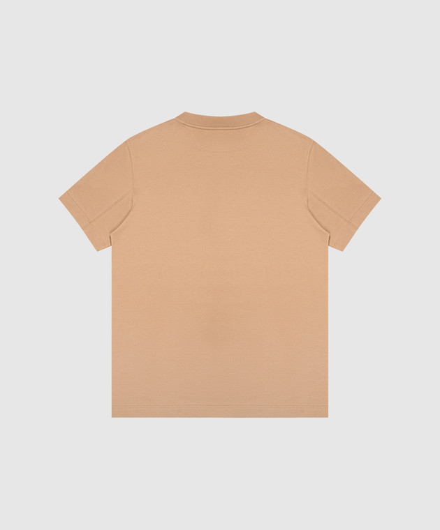 Brunello Cucinelli Детская коричневая футболка из хлопка B0B13T704C изображение 2