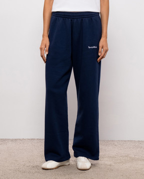 Sporty & Rich Синие спортивные брюки с вышивкой логотипа PA08884300BL106w