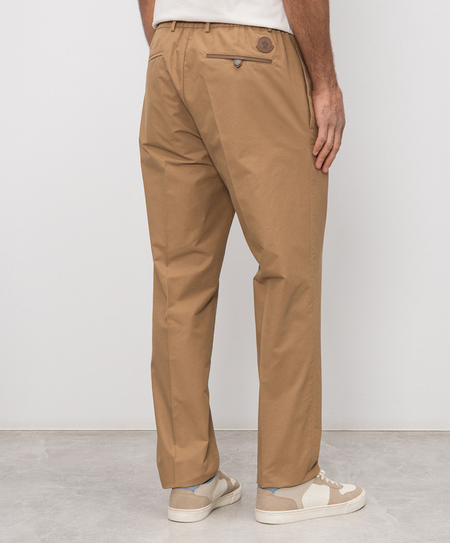 Moncler Коричневые брюки с нашивкой логотипа L10912A0002154ARP изображение 4
