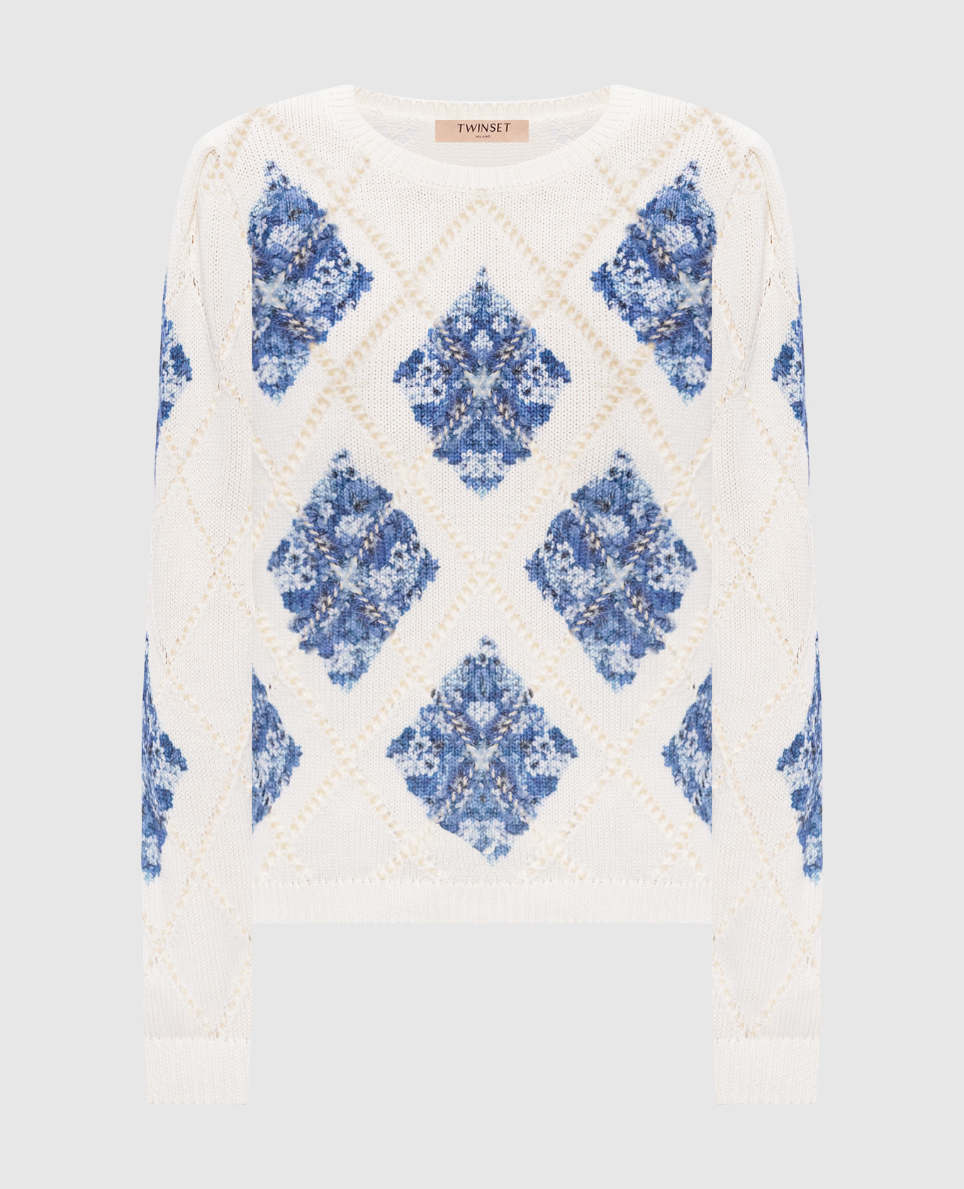 

Белый джемпер в узоре, Джемпера