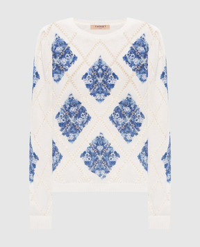 Twinset Білий джемпер у візерунок 261TP3450
